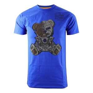 เสื้อยืดผู้ชายผลิตในปากีสถาน แห้งเร็วและสวมใส่สบาย ผ้าฝ้าย 100% ออกแบบเองได้ ประดับด้วยเพชรเทียม ผ้าถักคุณภาพสูง - Product Image 1