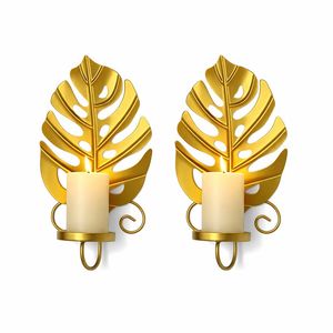 Ensemble de appliques murales élégantes en or avec nœud, porte-bougie conique haut, design classique incurvé, lumière chaude, décoration de luxe pour la maison - Product Image 4