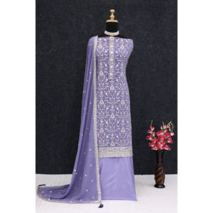 Prachi Desai Inspired <b>Purple</b> Georgette Embroidered Salwar <b>Suit</b> Indian & Pakistani Clothing - Product Image 1