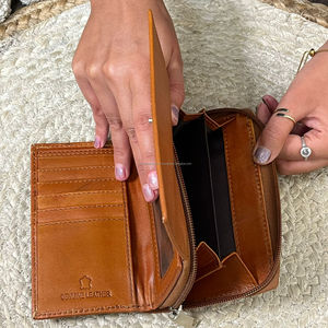 New Style Hot Selling Real Handmade Crunch Leather Small <b>Wallet</b> Stylish Casual Full Grain Leather Classy <b>Cute</b> Clutch for Womens - Product Image 6
