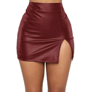 Jupes vintage taille haute en cuir véritable de mouton pour femmes, mode estivale, jupe zippée élégante de qualité supérieure - Product Image 1