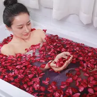 Rosas secas naturales al por mayor, pétalos de confeti para baño y boda, 100% flores