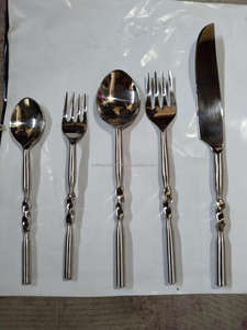 Handmade Eco-Friendly Modern Stainless Steel Flatware <b>Set</b> <b>Mirrored</b> Steel for Kitchen or Party Use From India by Crafting Crafts - Product Image 5
