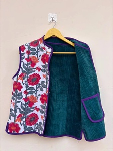 Handmade Beaded Suzani Velvet Sleeveless Vest Floral Pattern Single Button Closure Vintage Style Breathable V-neck <b>Women's</b> - Product Image 2