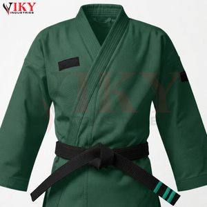 Uniforme de Karate de Lona Verde Sólido para Artes Marciales, Servicio OEM/ODM de Peso Pesado para Venta al por Mayor, Marca Privada con Personalización - Product Image 6