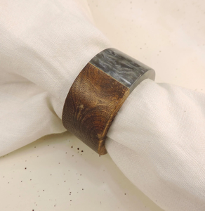 Anillo de Servilleta de Resina Epoxi y Madera con Diseño Cuadrado para Fiestas, Tamaño Personalizado, Hecho a Mano, Artesanía Natural - Product Image 5