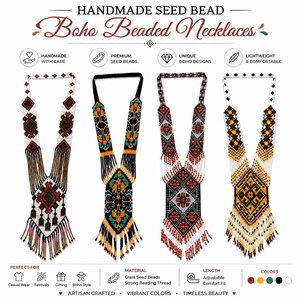 Elegantes Collares de Cuentas de Vidrio Hechos a Mano con Cuentas Vibrantes y Patrones Estilizados, Atractivo de Moda Atemporal, Estilo Étnico Hindú para Fiestas - Product Image 6