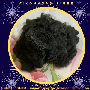 เส้นใยโพลีเอสเตอร์บริสุทธิ์ 100% ชนิดเส้นใยสั้น สีดำ แห้ง ยี่ห้อ Vikohasan-7D เส้นใยรีไซเคิล สำหรับใช้ผลิตวัสดุยัดไส้พรม - Product Image 3