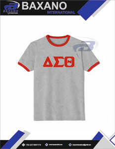 Camiseta Delta Sigma Theta Sorority, Cuello en Contraste Blanco y Azul Estampado, 100% Algodón Transpirable, Estilo Urbano, Camiseta DST Sorority - Product Image 5