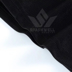 Pantalones Cortos Deportivos Negros Personalizados para Hombre, Transpirables, de Poliéster, Cintura Elástica, Color Sólido, Corte Regular, Secado Rápido, Ropa Deportiva de Entrenamiento - Product Image 3
