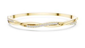 TRENDY LAB GROWN CUT 0.7CT DIAMOND STIFF BRACELET SET 18KT YELLOW <b>GOLD</b> RHODIUM PLATED CERTIFIED LUXURY GIFTING PARTY WEDDING - Product Image 4