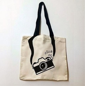 Custom Printed Cartoon Print Large Cotton <b>Canvas</b> <b>Tote</b> Bag with Zipper Closure and Long Handle for Daily Shopping - Product Image 1
