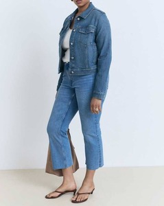 Chaquetas Vaqueras de Moda para Mujer, Personalizadas, de Alta Calidad, Color Sólido, Estilo Vintage, Lavadas, Transpirables, de Algodón, Acolchadas, para Otoño - Product Image 5