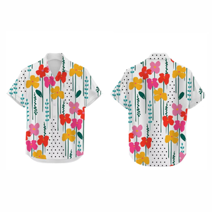 เสื้อเชิ้ตผ้าฝ้ายพิมพ์ลายฮาวายสำหรับผู้ชาย แบบลำลอง ติดกระดุมแถวเดียว คุณสมบัติป้องกันขนร่วง เหมาะสำหรับวันพักผ่อนริมชายหาด - Product Image 5