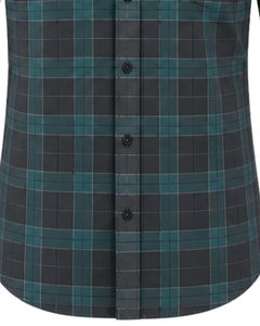 Chemise à carreaux gris anthracite pour homme, décontractée et habillée, à manches longues, boutonnée, en flanelle de coton, pour le bureau, personnalisable - Product Image 5