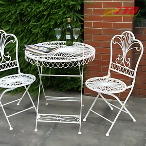 Decorative Wrought Iron <b>Table</b> <b>Set</b> Luxury Outdoor Dining Furniture for Villas Hotels and Garden Landscapes - Product Image 3