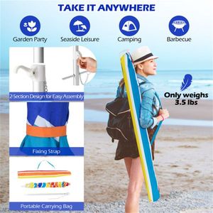 Ombrellone da Spiaggia da 6,5 Piedi con Design Multicolore - Product Image 3
