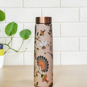 Food Grade Pure Copper Drinking <b>Bottle</b> Matte Finish Reusable <b>Bottle</b> for Home Office Gym - Product Image 2