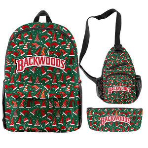 Conjunto de Mochila TITAN TREAD WEAR con Diseño Navideño Backwoods, Bolso Bandolera y Bolsa Pequeña, Color Azul Claro - Product Image 2