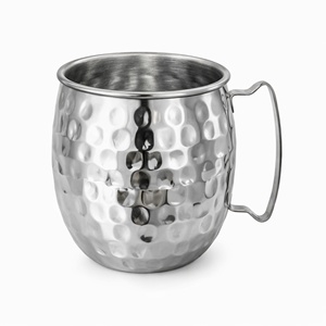 Taza Moscow Mule 500ml |   Taza de cóctel de acero inoxidable duradera con asa |   Bebidas Frías Estilo Americano con Diseño Martillado - Product Image 1