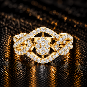 แหวนเพชรทรงกลมเพาะเลี้ยงในห้องปฏิบัติการ ทองคำแท้ 14K 18K ทรงวงรี ประดับเพชรแบบคริสครอส หลายแถว น้ำหนัก 0.62 กะรัต DEF VVS แหวนครบรอบ ODM - Product Image 1