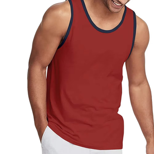 Custom Knitted Polyester/Cotton Crew Neck High Quality Tank Tops for Men Breathable Quick Dry Eco-Friendly Gym <b>Vest</b> OEM - Product Image 1