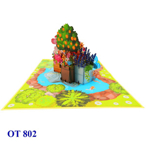 Tarjeta 3D Pop-Up Hecha a Mano con Flor Morada y Mariposa Azul, Diseño Floral Personalizado en Papel, Regalos para Día de Acción de Gracias, San Valentín y Cumpleaños - Product Image 5