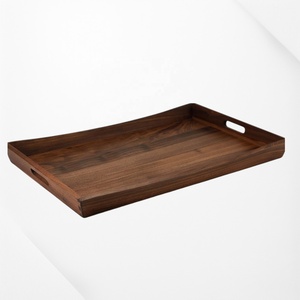 Plateau de service et d'organisation en bois de qualité supérieure avec poignées faciles à saisir, finition lisse, pour cuisine, salle à manger, table basse, décoration intérieure - Product Image 1