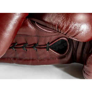 Guantes de Boxeo de Cuero con Cordones en la Muñeca, Equipo de Entrenamiento para Adultos, Color Granate - Product Image 4