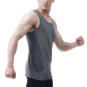 Custom Design Men Tank Top OEM Nylon Spandex Fabric Stretch Fitness Gym <b>Vest</b> Manufacturer Worldwide - Product Image 2