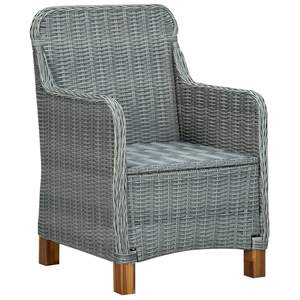 Set da salotto in Poly Rattan 3 pezzi grigio chiaro con cuscini mobili da esterno - Product Image 4