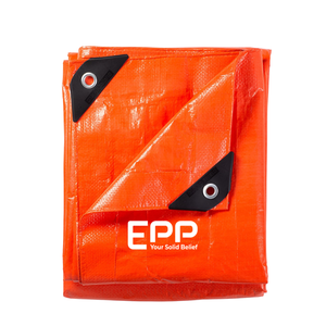 ผ้าทอ PE ผ้าใบกันน้ำสีส้มสำหรับใช้กลางแจ้งผ้าทอที่มีลวดลายลายทางที่น่าสนใจกันน้ำสำหรับใช้ในบ้าน - Product Image 1