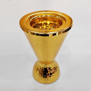 Magnifique ensemble de brûleurs d'encens en forme d'heureuse en acier martelé, finitions métalliques or et argent, forme ronde pour une aromathérapie relaxante - Product Image 5