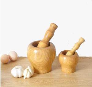 Wood Mortar Pestle 100ml Wooden Handicrafts Food Spice <b>Herb</b> <b>Grinder</b> Wooden Mortar and Pestle - Product Image 5