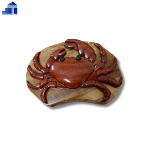 Crab-Shaped Wooden Spice Rack Handmade Rustic Storage Holder For Kitchen Tableware - Product Image 1