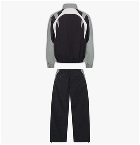 Ensemble de survêtement pour homme de haute qualité, couleur contrastée, col montant, veste zippée, pantalon, style sportif, vêtements d'automne, polyester tricoté - Product Image 6
