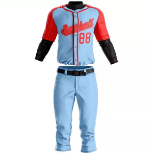 Best Selling Custom Team Wear Baseball Uniform Sets Breathable Moisture Wicking Anti-Bacterial Front Half Sleeves 100% Polyester - Product Image 3