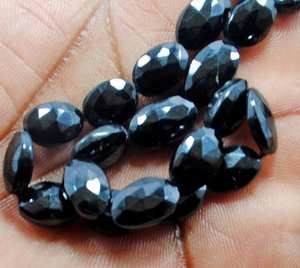 Cuentas ovaladas facetadas de espinela negra natural, hilo de piedras preciosas, cuentas sueltas para la fabricación de joyería al por mayor - Product Image 4
