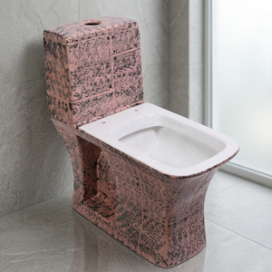 Inodoro de cerámica de una pieza, moderno y lujoso, con tanque oculto y taza con relieve, para decoración de baño en gris. - Product Image 5