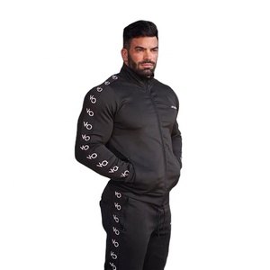 Winter Men's Training Wear Private Brand Designer Track Suit Embroidered Logo Zip <b>Up</b> Front Enclosure Zipper High Neck Sweat Suit - Product Image 1