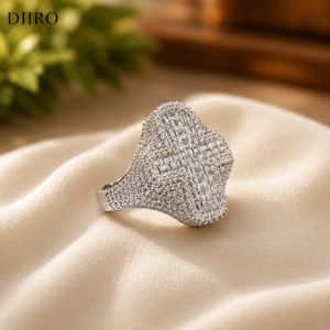 Hip Hop Iced Out <b>Cross</b> 925 Sterling <b>Silver</b> Channel Set VVS1 Moissanite Baguette Cut Diamond Men's <b>Ring</b> - Product Image 1