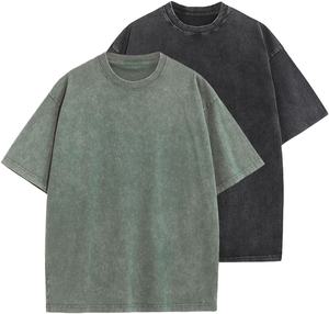 100% coton lavé à l'acide T-Shirt pour hommes Style décontracté intelligent avec motif Design tissu tricoté 180 grammes poids - Product Image 4