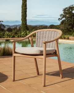 Premium Solid <b>Teak</b> <b>Chair</b> with Woven Rope Seat – Scandinavian Style Dining <b>Chair</b> for Contemporary Interior & Hospitality - Product Image 2