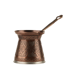 Cafetera Turca de Latón Chapado en Oro, Estilo Otomano, Cezve Ibrik con Asa de Metal, Cafetera Árabe Vintage para Espresso - Product Image 4