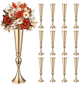 Modern Warm Toned Metal Floor Vase High Quality Decorative Metal Flower Vase for <b>Wedding</b> Home Decoration - Product Image 3