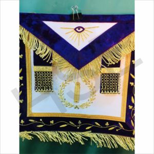 Delantal Masónico para Maestro Ceremonial, Bordado en Morado y Dorado - Product Image 6