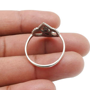 Solid 925 Sterling Silver <b>Ring</b> In <b>Boho</b> Style Round Cut Chalcedony Handmade Mandala Design Fine Quality Bohemian Jewelry For Her - Product Image 3