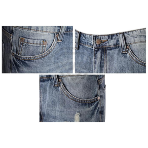 Wholesale Streetwear Vintage Washed Ripped Denim <b>Jean</b> Shorts Manufacturer Custom Baggy Blank <b>Jeans</b> Short <b>Men</b> OEM Serviced - Product Image 2