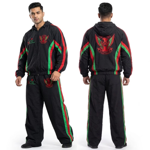 Custom Wholesale <b>Men</b> Tracksuit Windproof Hooded Sportswear Set <b>Waterproof</b> Running Training Jacket Gym Joggers Sweatsuit <b>Suit</b> - Product Image 1