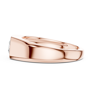 Bague signet pour homme en or rose avec diamant taille princesse cultivé en laboratoire |   Bague de mariage solitaire carrée moderne pour homme - Product Image 3
